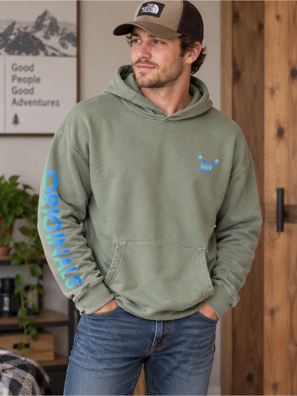 Jack&Jones | Originals "Chill Out" | L | Relaxed Fit | Sage & Teal | 100% Cotton